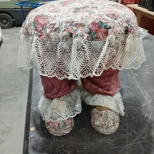 Floral/Pink Foot stool, 14"H x 14"D