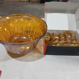 Vintage "Harvest Grape" Amber  glass punch