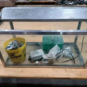 Fish tank & accessories, 15"H x 24"L x 12"W