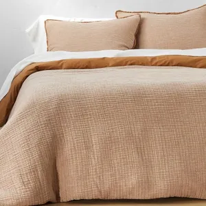 Casaluna King Warm Brown Duvet  Sham Set