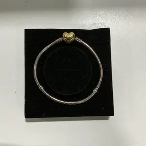 PANDORA Heart Clasp Snake Bracelet 7.1 SilGold