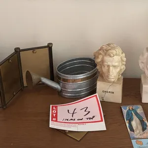 Items on top of desk, Busts, ceramics, etc.