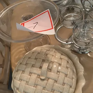 Cake, planner, bowls, and pie saver