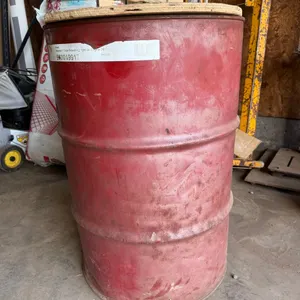 50 Gallon Drum with Wood Lid and Chains