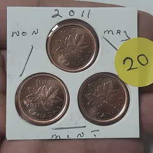 (3) 2011 Canada Small One Cent - Non-Magnetic.