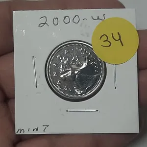2000-W Canada Silver 25 Cents.