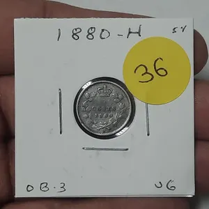 1880-H Canada Silver 5 Cents.