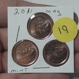 (3) 2011 Canada Small One Cent - Magnetic.