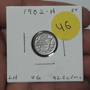 1902-H Canada Silver 5 Cents.