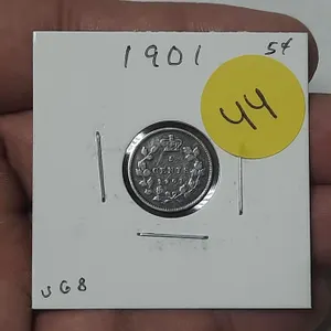 1901 Canada Silver 5 Cents.