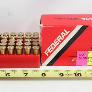 BOX OF FEDERAL 50 EMPTY CENTER FIRE CARTRIDGE CASE