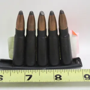 5 INERT 7.62X39 CARTRIDGES ON STRIPER CLIP