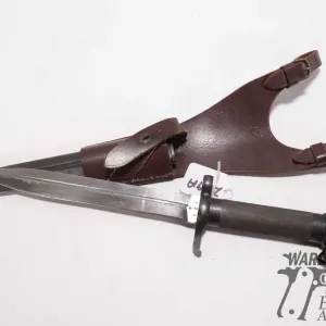 Swedish M1896 mauser bayonet w/ metal scabbard and leather frog blade and scabbard have crown mark, 