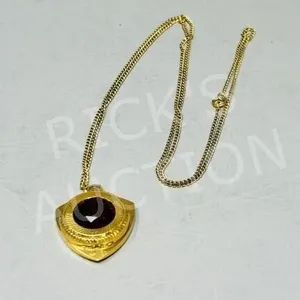 Zaria USSR gold plated pendant watch & red stone