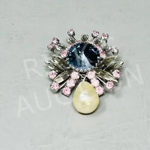 vintage costume star burst style brooch