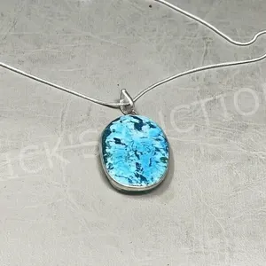 Turquoise & silver pendant & chain