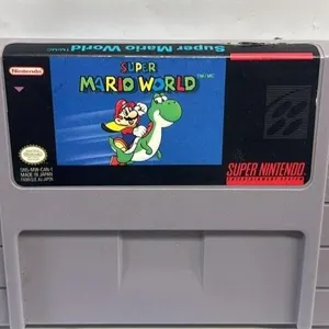 Super Nintendo SNES Super Mario World game cart