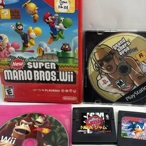 Wii PS2 Sega Video Game Lot Super Mario Donkey Kon