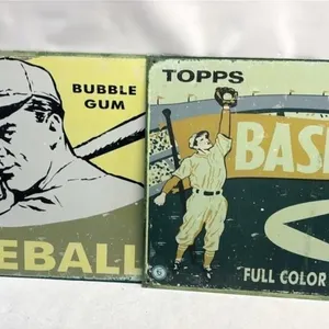 Topps Baseball Card Metal sign lot 16 inches