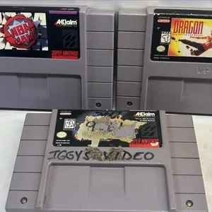 Nintendo SNES Video game lot cartridge Dragon NBA