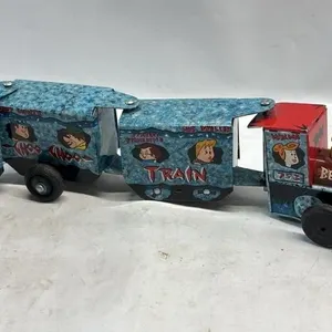 Vintage Marx Tin Toy Wind Up Flintstones Train Bed