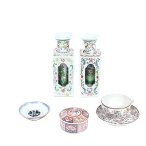 Asian porcelain dishware: 6pc