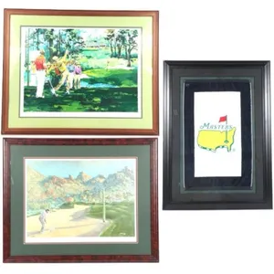 Golf group, 3pc:  prints depicting golf