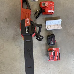 Milwaukee Chainsaw Kit, 727-21hd, M12/18 Rapid Charger, 16” Bar And Chain, Comes With One Extra Hd8.
