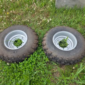 (2) AT25x8-12 Tires and Rims off a Polaris ATV
