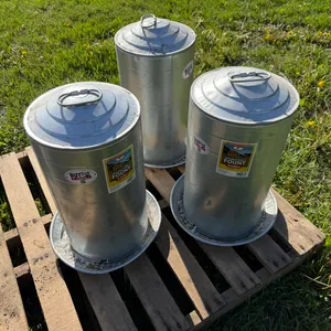 (3) Galvanized 8-Gallon Chicken Waterers, Buying All for One Money
