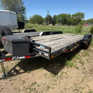 2021 PJ Car Trailer, 20’ Flatbed with 2’ Dovetail, Front has a Badland 12,000lb Winch, 225/75R15 Tir