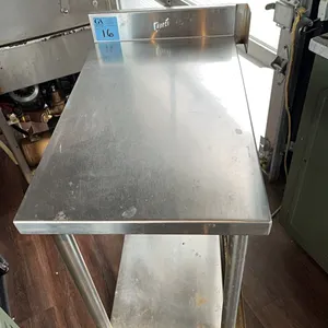 Quest stainless steel prep table with backsplash, 18x30x36.5” height