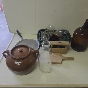 Antique Glasware, Bottles, Butter Press