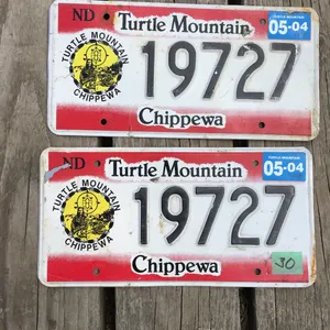 Pair of Turtle Mountain Chippewa ND License Plates