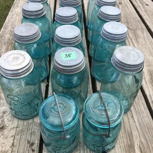 Blue jars 14 quart  & 2 pint