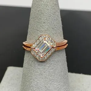 Swarovski Rose Gold Tone Wedding Set With Box