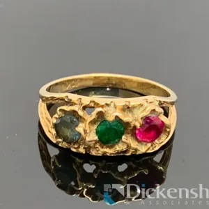 10KT Yellow Gold Cocktail Ring With Gemstones