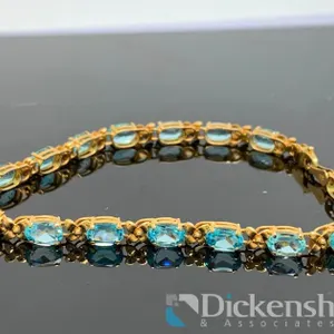 14kt Yellow Gold Blue Topaz Bracelet