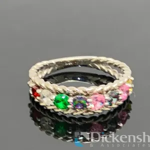 10KT White Gold Cocktail Ring With Gemstones