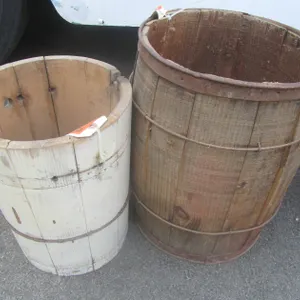 (2) Small Wood Barrels
