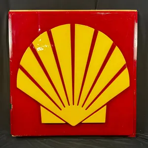 HUGE ILLUMINATED SHELL GASOLINE SERVICE STATION SIGN 4FT X 4FT