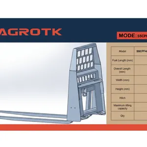 Quantity of (5) 2026 AGT SSCPF48-4400-WFF Skid Steer Forks (Unused)