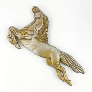 VTG CAST ALUMINUM REARING HORSE WALL PLAQUE