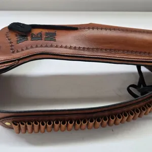 Beaver Mountain Works 41" leather belt w/ short rifle scabbard, Henry Big Boy .357 mag Winchester sh