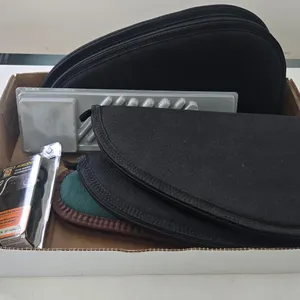5 soft pistol cases, a pistol cleaning kit, and snake