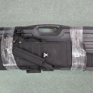 Plano plastic dual rifle case 50" x 14" x 3", a gun made soft case and a webbed rifle scabbard