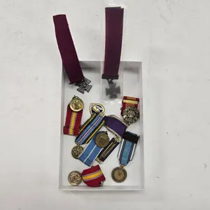 9 miniature medals including Purple Heart with bar, 2 Victoria Cross, 2 US National Defense, Korean 