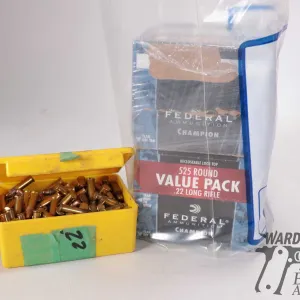 One full 525 count box and one 3/4 full box of Federal .22 LR 36 gr copper plated HP. Plus a box w/ 