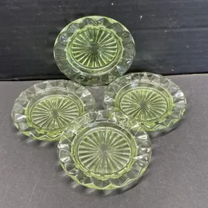 Uranium Glass Coasters - Set Of 4