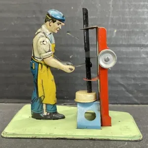 Tin-type Toy Steam Engine Workman